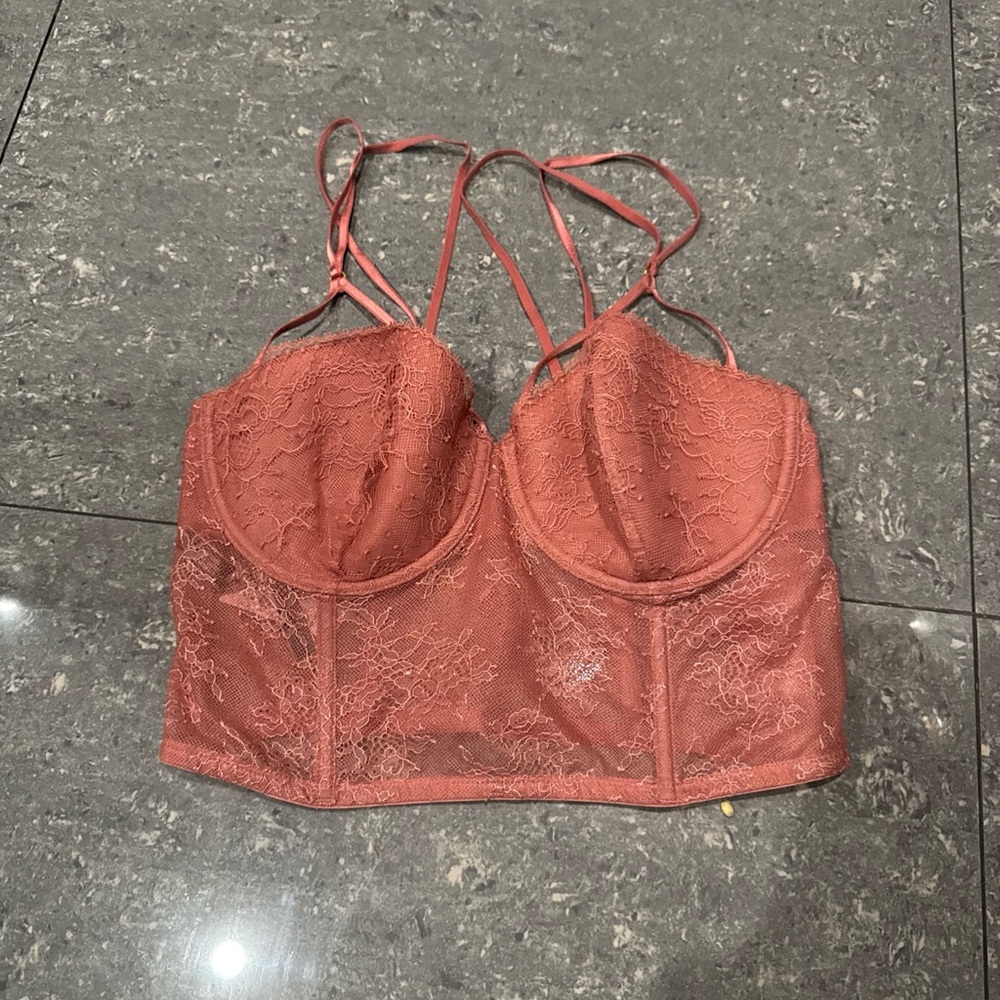 Victoria's Secret Lace Bralette in Rust